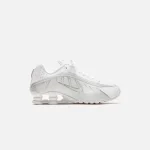 nike women s shox r4 white metallic silver max orange - KITH-SHOP