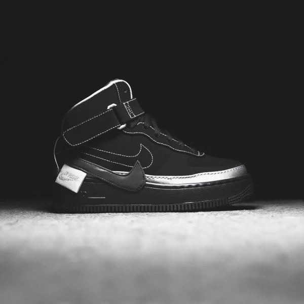 nike x rox brown women s air force 1 jester high xx black with metallic silver - KITH-SHOP