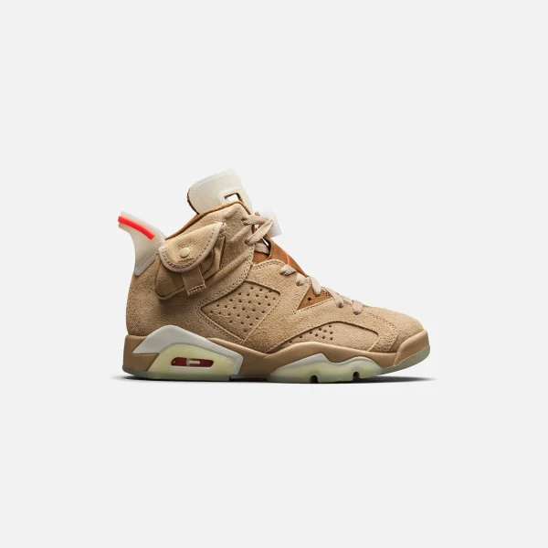 nike x travis scott air jordan 6 retro british khaki sail and bright crimson - KITH-SHOP