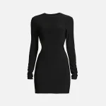 norma kamali black long sleeve mini cut out dress - KITH-SHOP