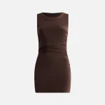 norma kamali sleeveless pickleball mini dress in chocolate - KITH-SHOP