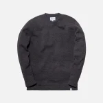 norse projects charcoal skagen bubble crewneck sweater - KITH-SHOP