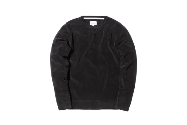 norse projects halfdan melange black crewneck sweater - KITH-SHOP