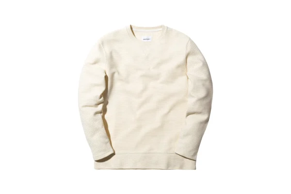 norse projects halfdan stripe crewneck sweater ecru - KITH-SHOP