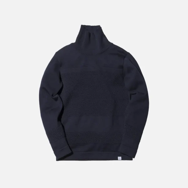 norse projects navy skagen crewneck sweater - KITH-SHOP