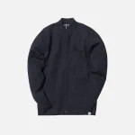 norse projects sigfred merino wool zip up jacket navy - KITH-SHOP