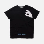 off white black hand tee casual design - KITH-SHOP