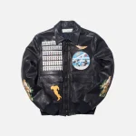 off white blue aviator bomber jacket - KITH-SHOP