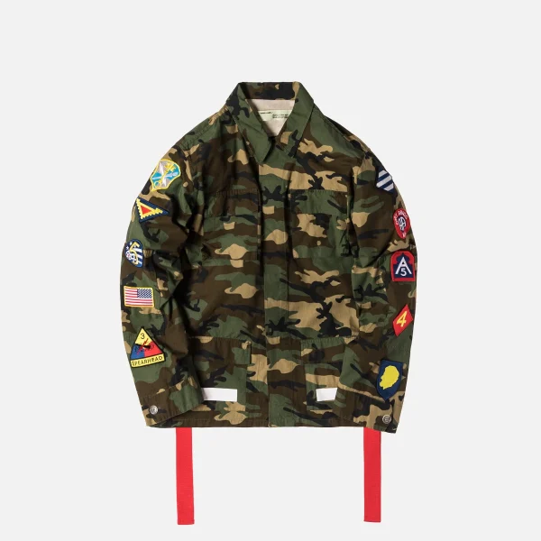 off white camo field jacket all over print in white - KITH-SHOP