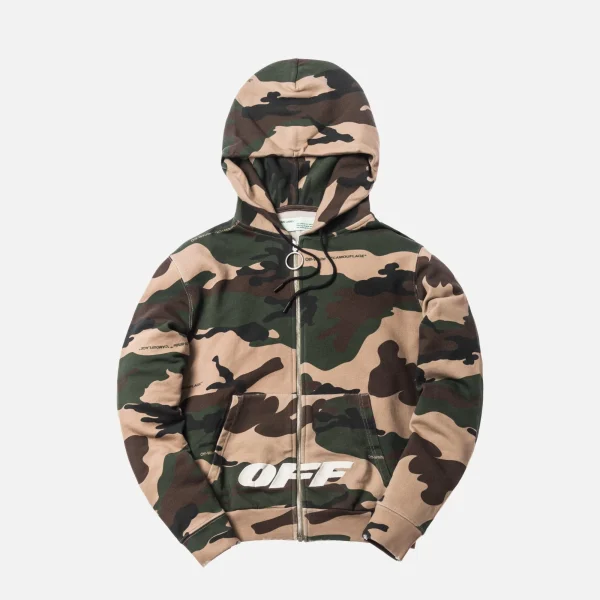 off white camo zip up hoodie - KITH-SHOP