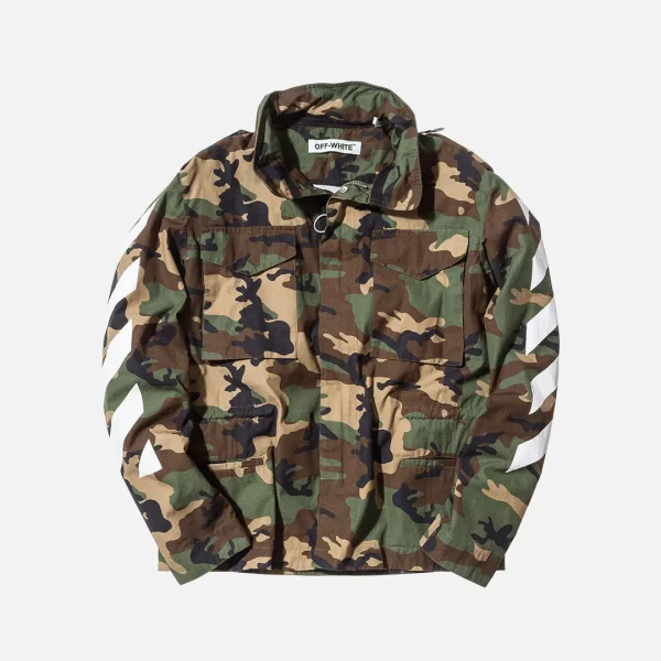 off white camouflage m65 green jacket with camo design - KITH-SHOP