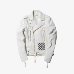 off white genuine leather jacket - KITH-SHOP