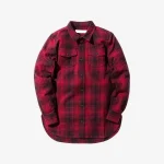 off white tartan button up shirt in red and black - KITH-SHOP