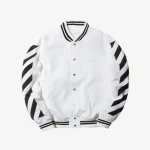 off white white varsity jacket - KITH-SHOP