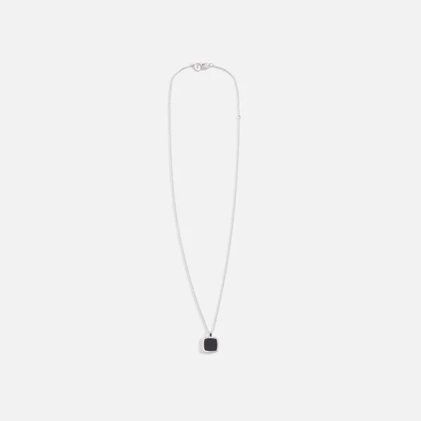 onyx 925 sterling silver pendant with cushion design silver black - KITH-SHOP