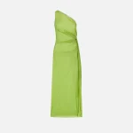 oseree lumiere knotted maxi dress lime green - KITH-SHOP