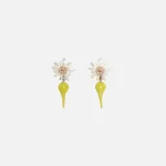 ottolinger acid green dipped edleweiss earrings - KITH-SHOP