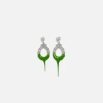 ottolinger green diamond loop earrings - KITH-SHOP