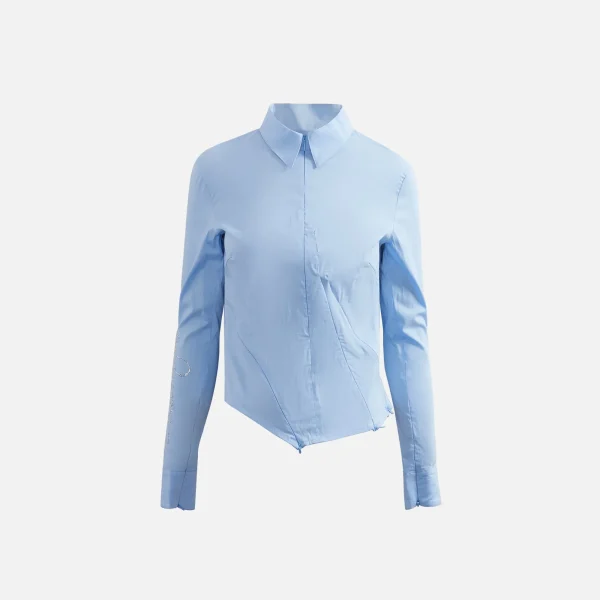 ottolinger light blue fitted zip shirt - KITH-SHOP