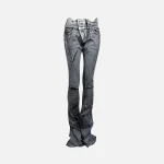 ottolinger oversized drape denim with big waistband black and white paint design - KITH-SHOP