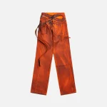 ottolinger painted orange signature wrap jeans - KITH-SHOP