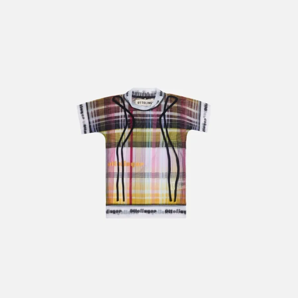 ottolinger plaid strap mesh tee - KITH-SHOP