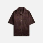 our legacy dotted cotton silk shirt in purple and brown - KITH-SHOP