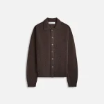 our legacy fuzzy alpaca evening polo shirt smokey brown - KITH-SHOP