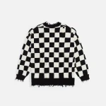 oversized black white checker r13 sweater - KITH-SHOP