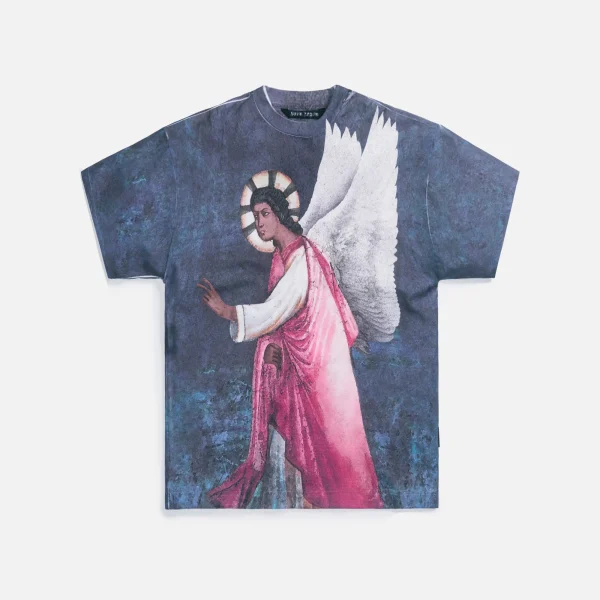 palm angels angel graphic loose fit t shirt white multi - KITH-SHOP