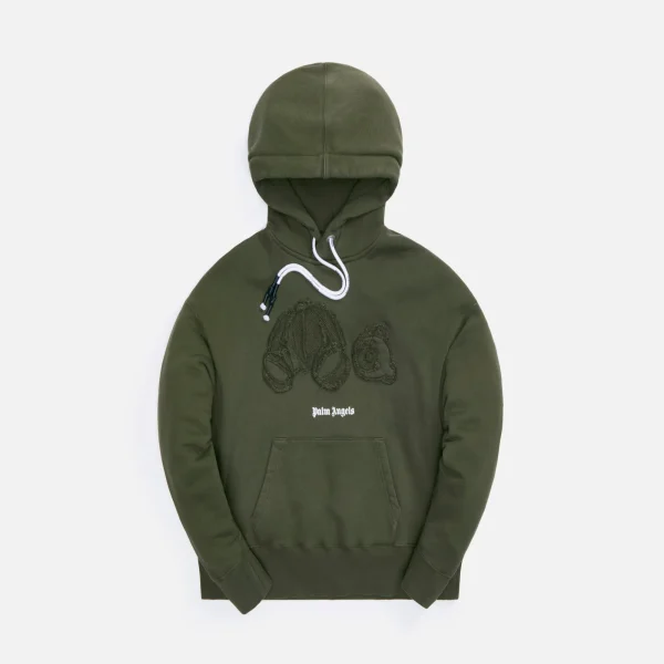 palm angels bear hoodie military green - KITH-SHOP