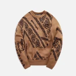 palm angels beige jacquard bandana design sweater - KITH-SHOP