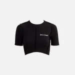 palm angels black classic logo cropped top - KITH-SHOP