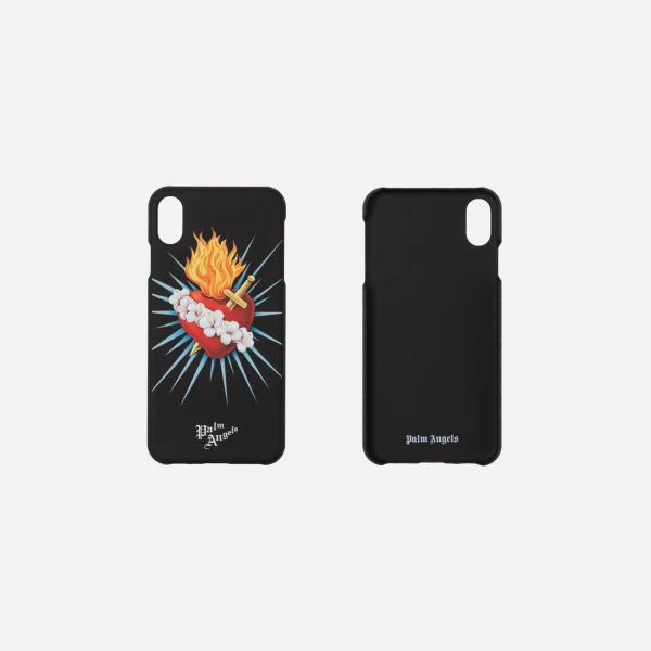 palm angels black sacred heart iphone xs case - KITH-SHOP