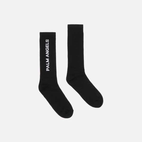 palm angels black vertical logo socks - KITH-SHOP