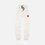 palm angels ecru my heart embroidered sweatpants - KITH-SHOP