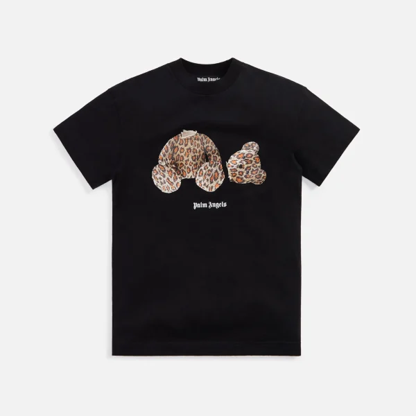 palm angels leopard bear graphic tee black and brown - KITH-SHOP