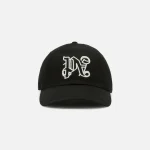 palm angels monogram black and white baseball cap - KITH-SHOP