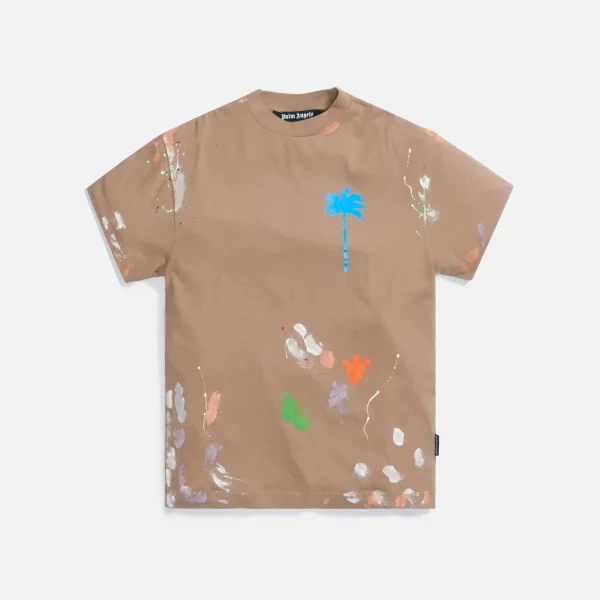 palm angels pxp painted classic tee in nougat - KITH-SHOP