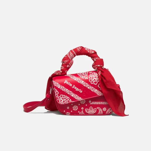 palm angels red bandana pattern crash bag with handle - KITH-SHOP