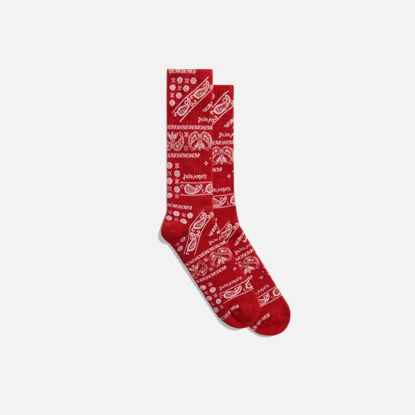 palm angels red bandana print socks - KITH-SHOP