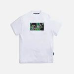 palm angels tropical logo white classic t shirt - KITH-SHOP