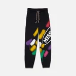 palm angels x missoni collaboration sport sweatpants black - KITH-SHOP