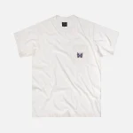 papillion embroidered pocket tee by needles white - KITH-SHOP