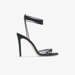 paris texas nicole black lace up sandal heel 105mm - KITH-SHOP