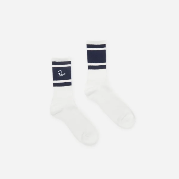 parra 2 tone crew socks in white and navy - KITH-SHOP