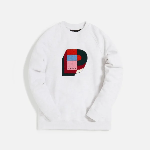 parra building block logo crewneck sweatshirt ash grey - KITH-SHOP