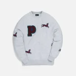 parra jumping fox ash grey crewneck sweatshirt - KITH-SHOP