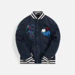 parra run sit bike varsity jacket navy blue - KITH-SHOP