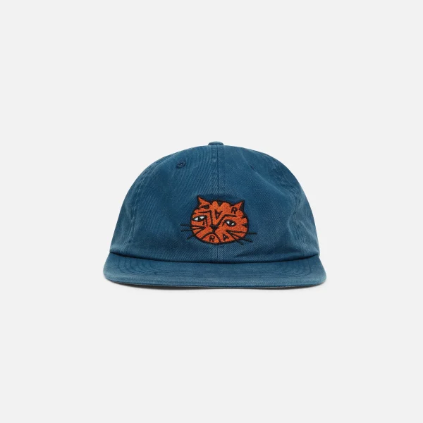 parra sad cat navy blue 6 panel cap - KITH-SHOP